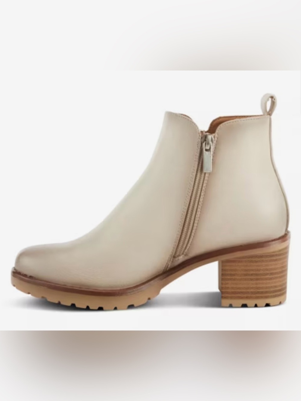 Patrizia by Spring Step Women's Cream Ankle Bootie with Side Zip Size 8.5 - Picture 3 of 16